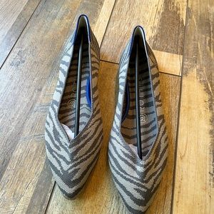 Rothy’s Grey Zebra point toe flats
